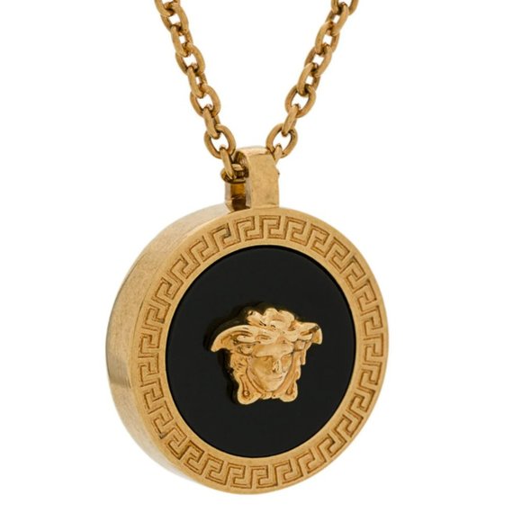 Versace resin online medusa necklace